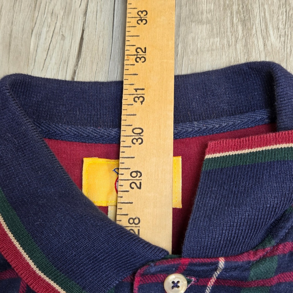 Vintage Duck Head Plaid Long Sleeve Polo Shirt Men's Large Cotton Costa Rica - Picture 7 of 9